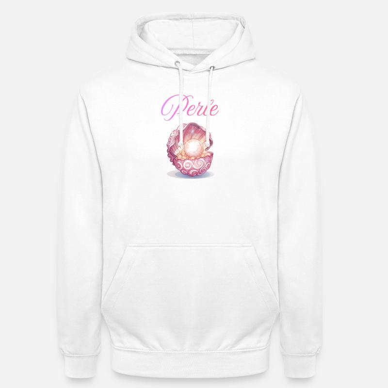 Perle dans la Coquille de Rose - Sweat-shirt à capuche unisexe - blanc