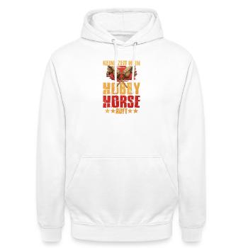 Déclaration du cheval de loisir Double Horse Heads - Sweat-shirt à capuche unisexe - blanc - Devant - AI Model Male 185 dark (185cm) & AI Model Female 172 dark (172cm)