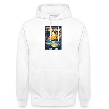 Explore Tropical Zanzibar in Tanzania - Unisex Hoodie - white - Front - AI Model Male 185 dark (185cm) & AI Model Female 172 dark (172cm)