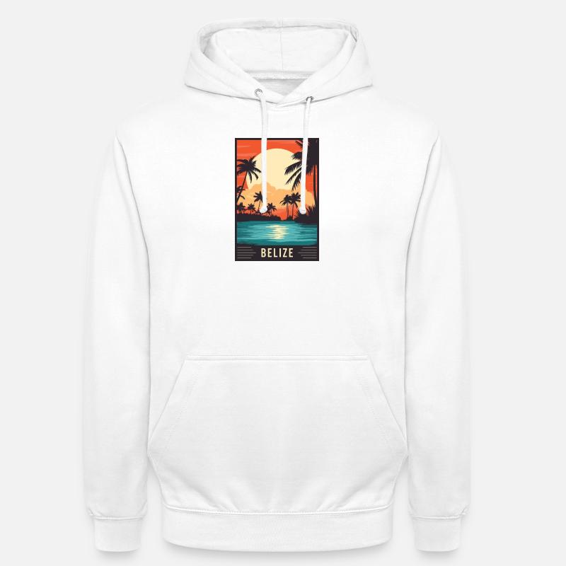 Découvrez le paradis tropical du Belize - Sweat-shirt à capuche unisexe - blanc