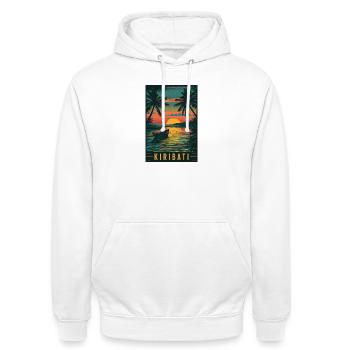Erleben Sie das tropische Inselparadies Kiribati - Unisex Hoodie - Weiß - Vorne - AI Model Male 185 dark (185cm) & AI Model Female 172 dark (172cm)