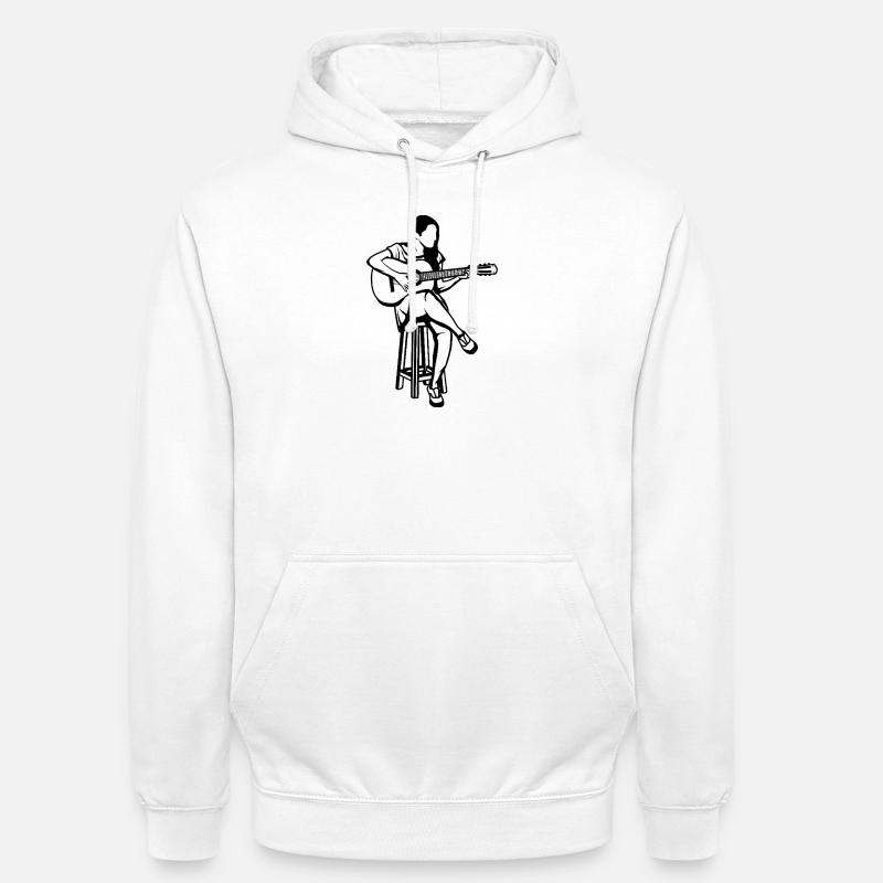 Gitarrflickan - Luvtröja unisex - vit