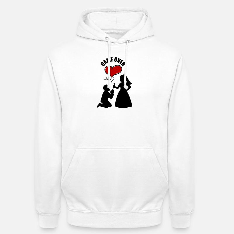 Mariage des mariés - Sweat-shirt à capuche unisexe - blanc