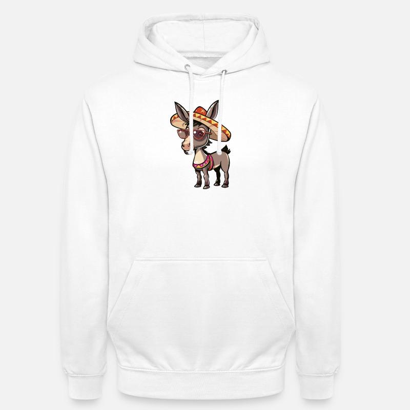 Sombrero drôle d’âne - Sweat-shirt à capuche unisexe - blanc
