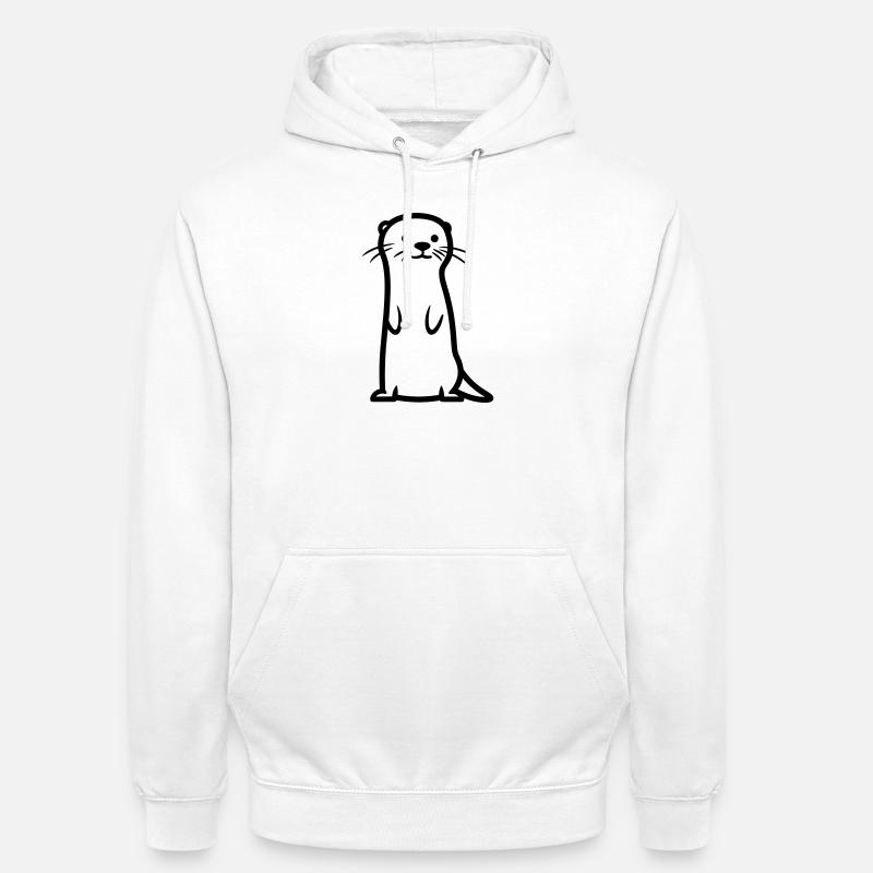 loutre - Sweat-shirt à capuche unisexe - blanc
