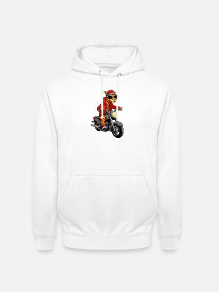 Motorrad Giraffe - Unisex Hoodie - Weiß