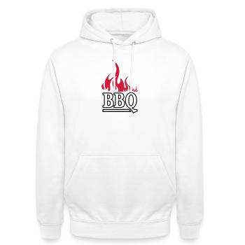 Flammenrot Barbeque BBQ - Unisex Hoodie - Weiß - Vorne - AI Model Male 185 dark (185cm) & AI Model Female 172 dark (172cm)
