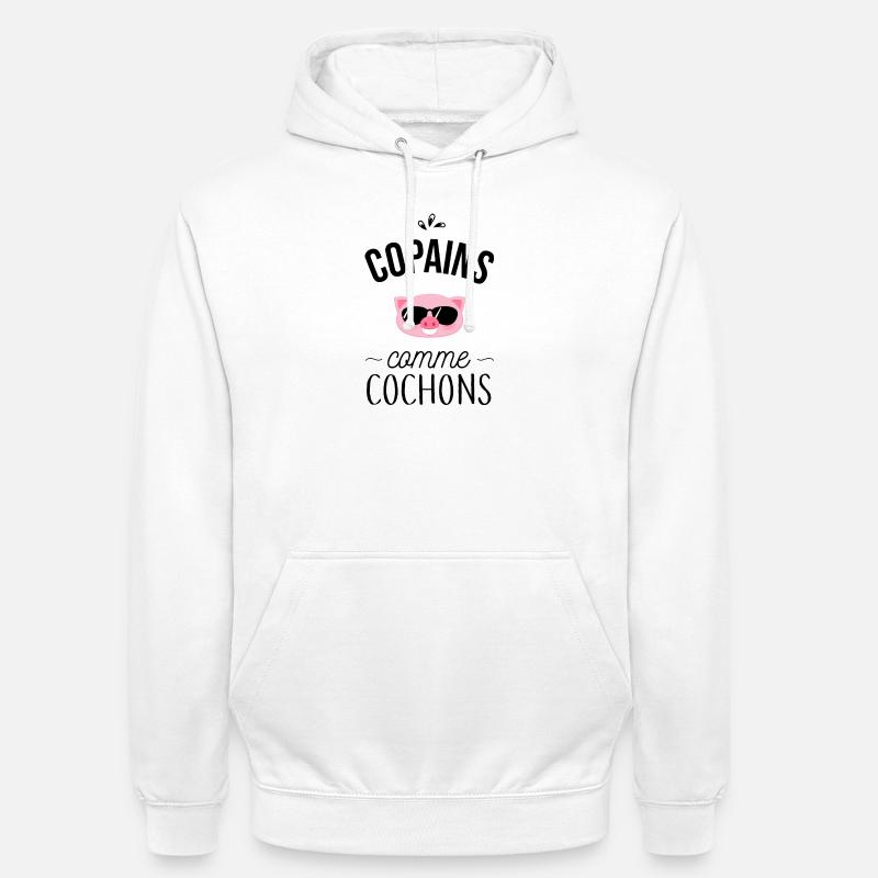 Copains comme cochons - Sweat-shirt à capuche unisexe - blanc