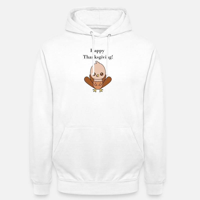 Cute Turkey Illustration for Thanksgiving - Luvtröja unisex - vit
