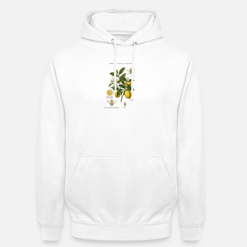 Ramo botanico vintage Lemon Tree - Felpa con cappuccio unisex - bianco
