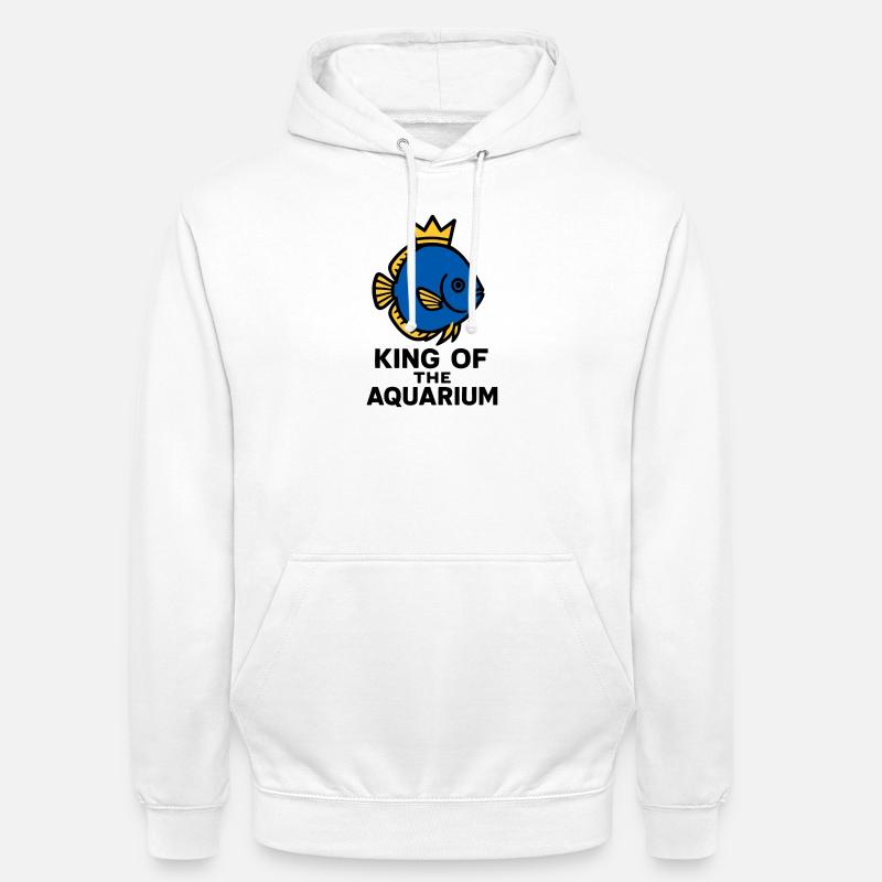 Il Re del Pesce Disco Coronato dell'Acquario - Felpa con cappuccio unisex - bianco