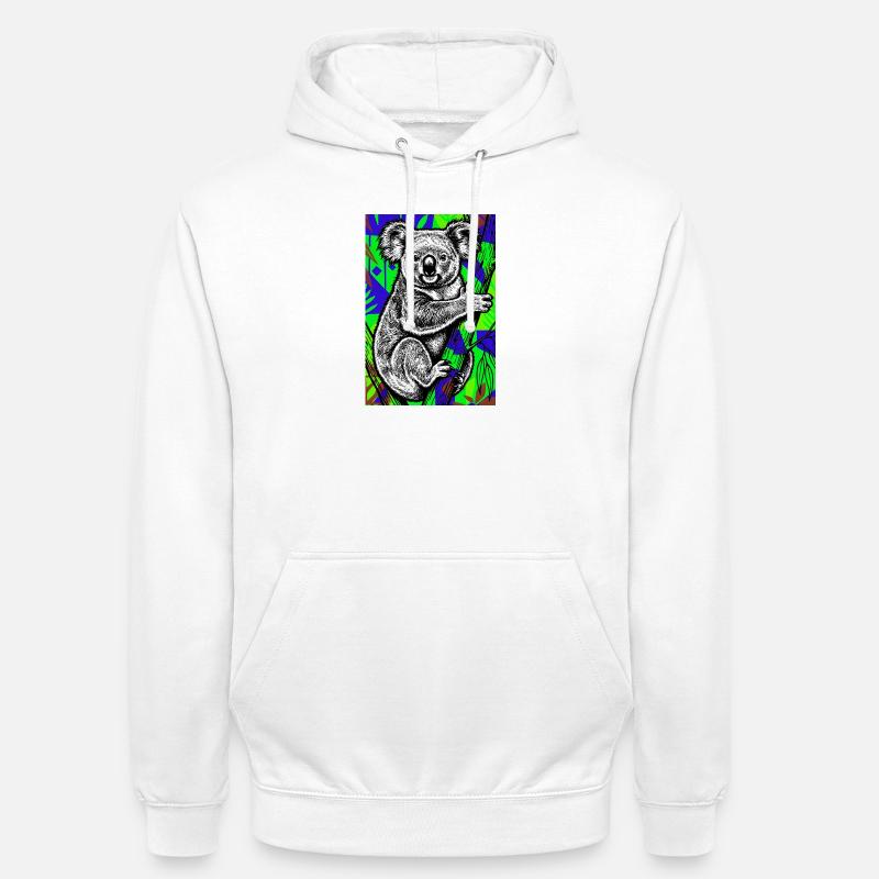 Koala - Sweat-shirt à capuche unisexe - blanc