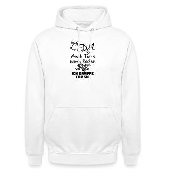 Tiere Tier Rechte Tierschutz vegan Geschenk - Unisex Hoodie - Weiß - Vorne - AI Model Male 185 dark (185cm) & AI Model Female 172 dark (172cm)
