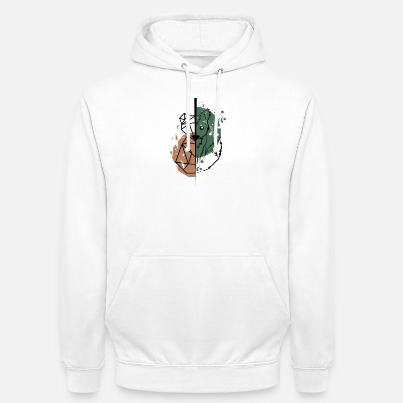 Renard origami vs dessin - Sweat-shirt à capuche unisexe - blanc