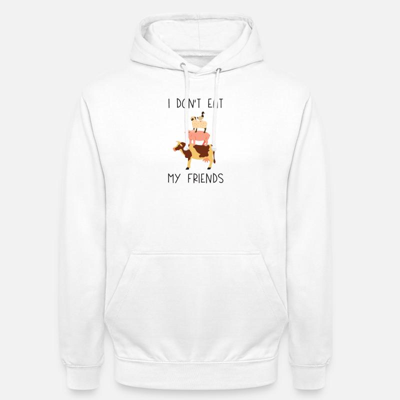 Je ne mange pas mes amis - Sweat-shirt à capuche unisexe - blanc