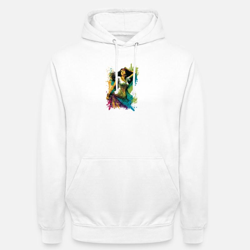 Danse Orientale en Cascades de Couleurs - Sweat-shirt à capuche unisexe - blanc