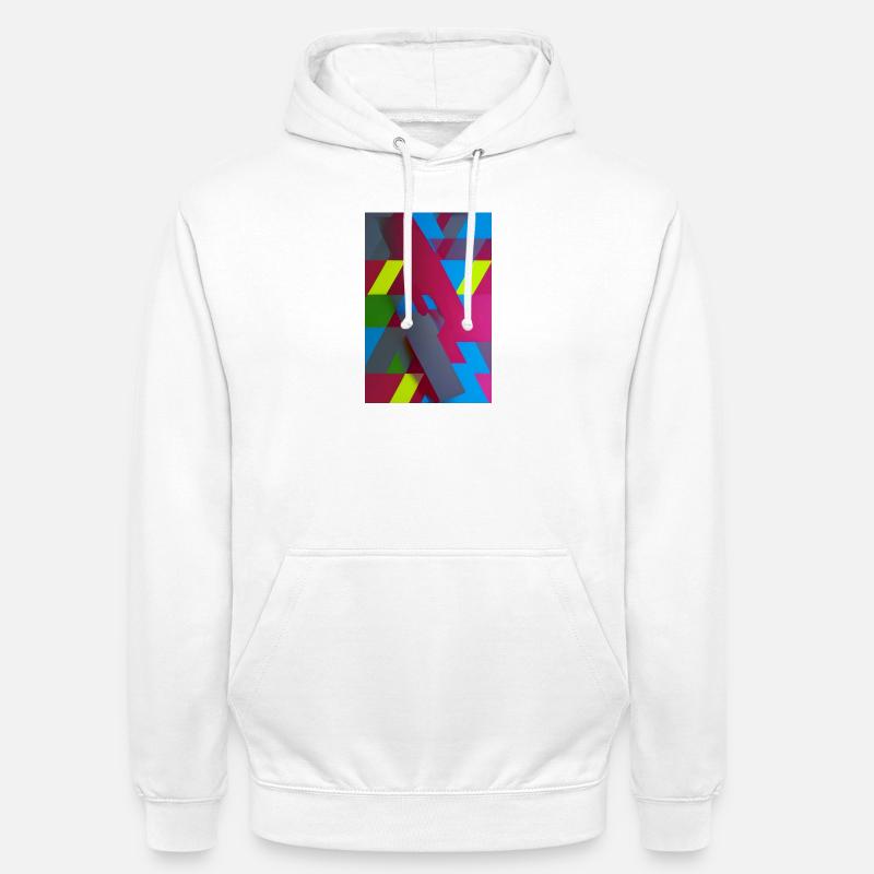 Neon Geometric Triangle Composition - Unisex Hoodie - white