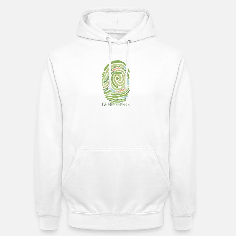 Empreinte digitale du jardin - Sweat-shirt à capuche unisexe - blanc