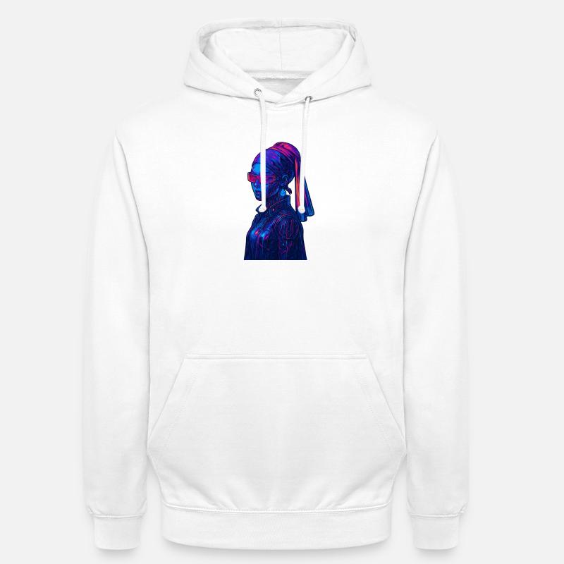 Cyberpunk mit Perle - Unisex Hoodie - Weiß
