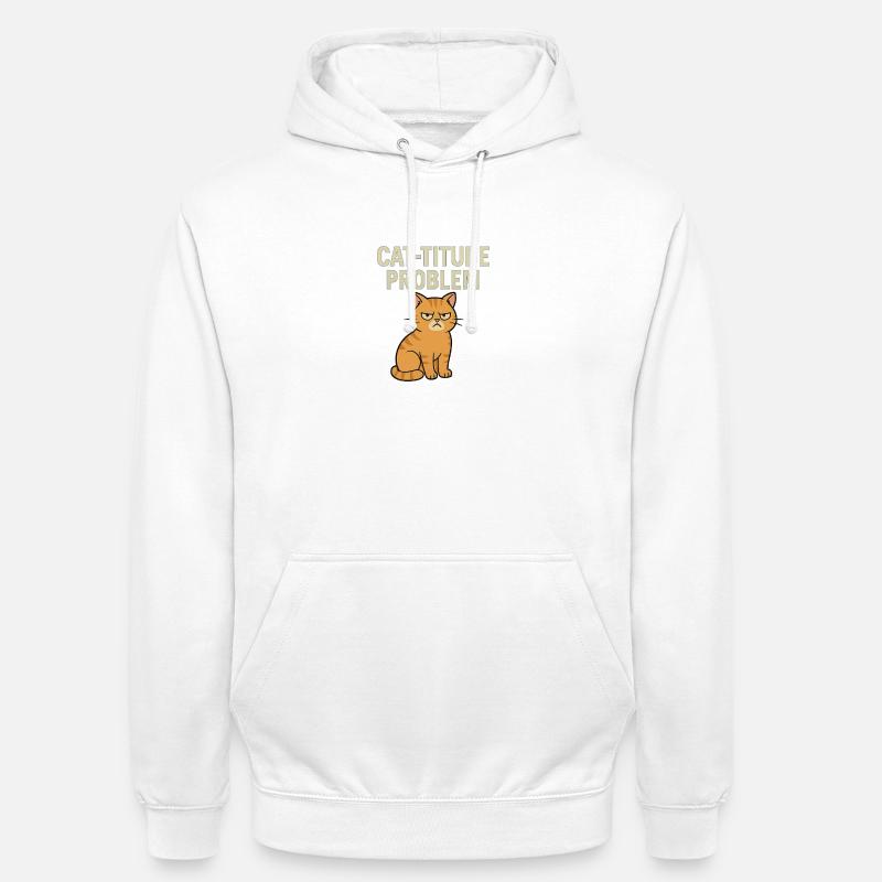 Catitude probleem Grumpy Kat Meme - Unisex Hoodie - white