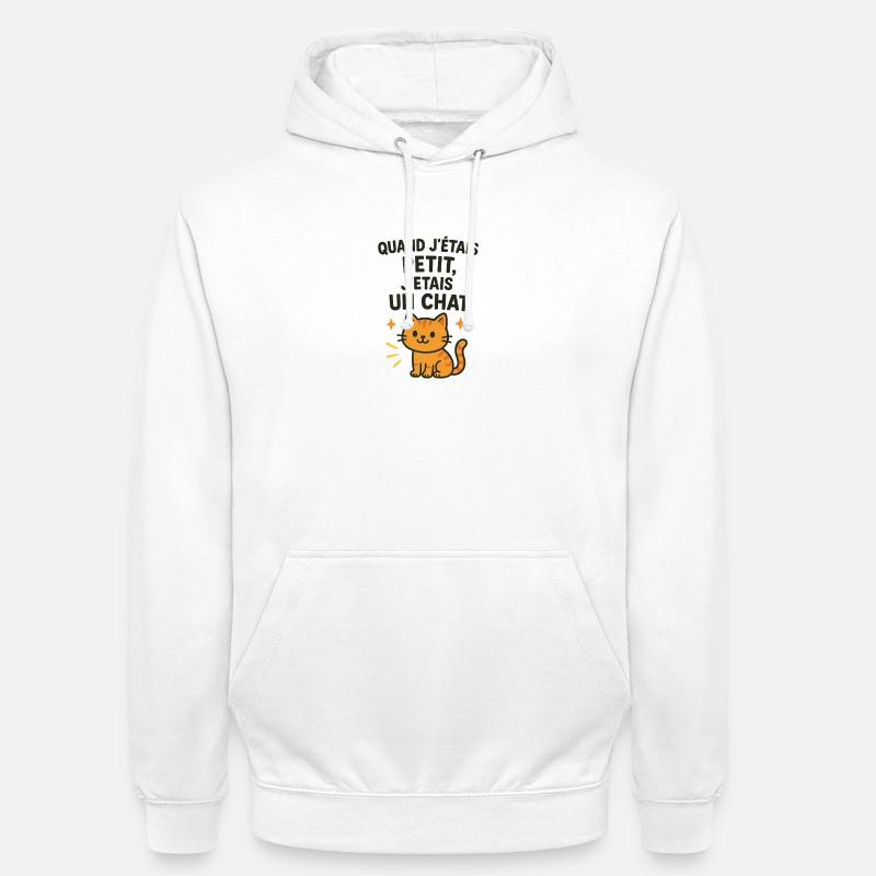 Chat mignon chaton quand j'étais petit - Sweat-shirt à capuche unisexe - blanc