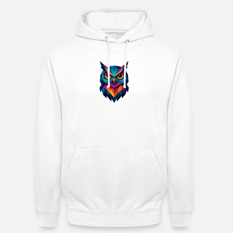 Eule | Eulenkopf Print - Unisex Hoodie - Weiß