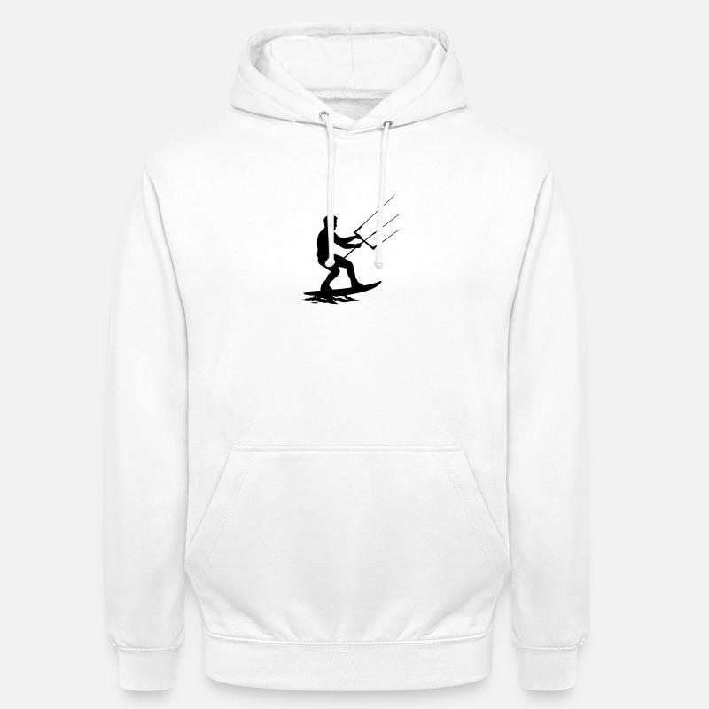 Kitesurfeur cool en action – Silhouette dynamique - Sweat-shirt à capuche unisexe - blanc