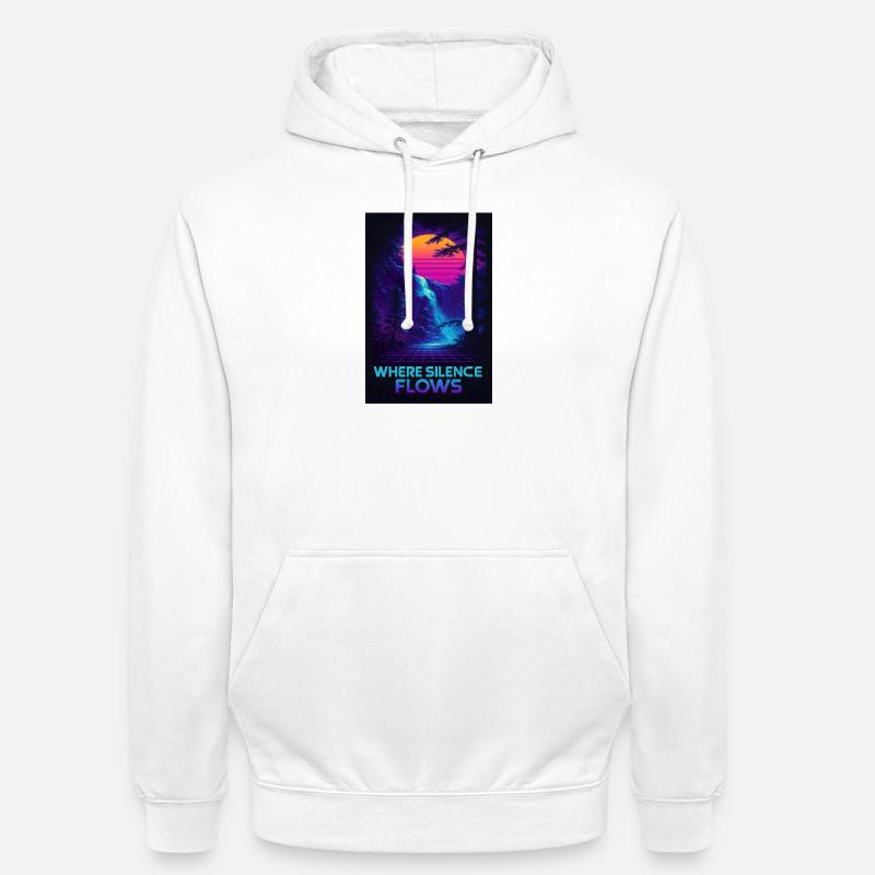 Là où coule le silence Gorge de néon - Sweat-shirt à capuche unisexe - blanc