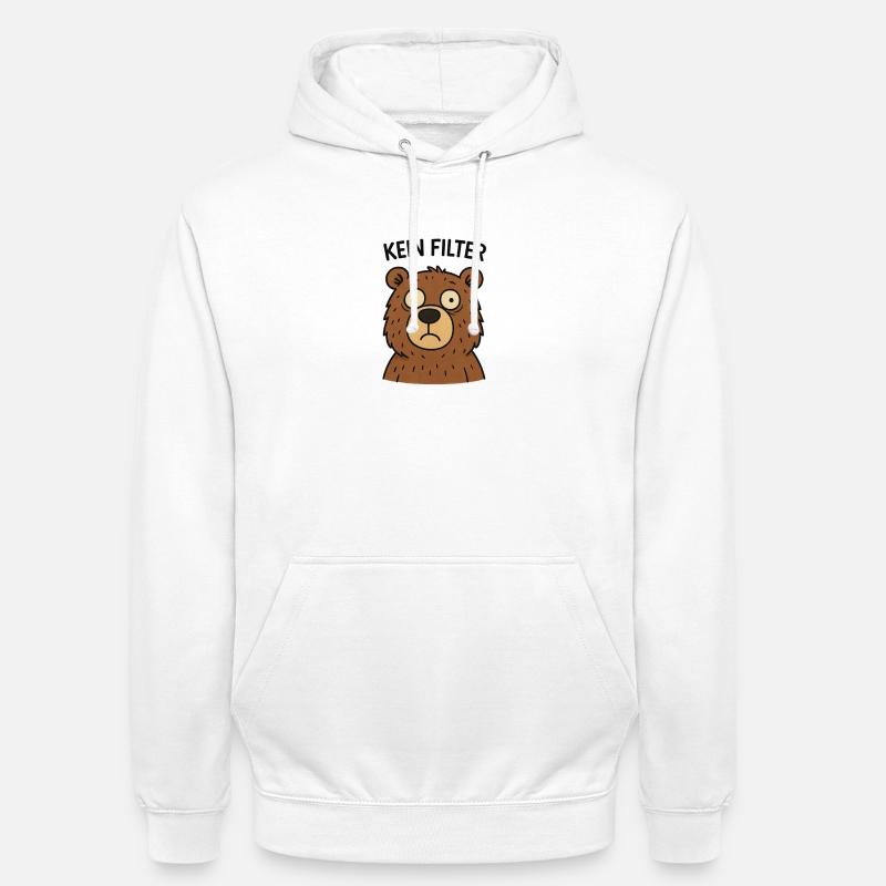 No Filter Bear – Fastness - Unisex Hoodie - white