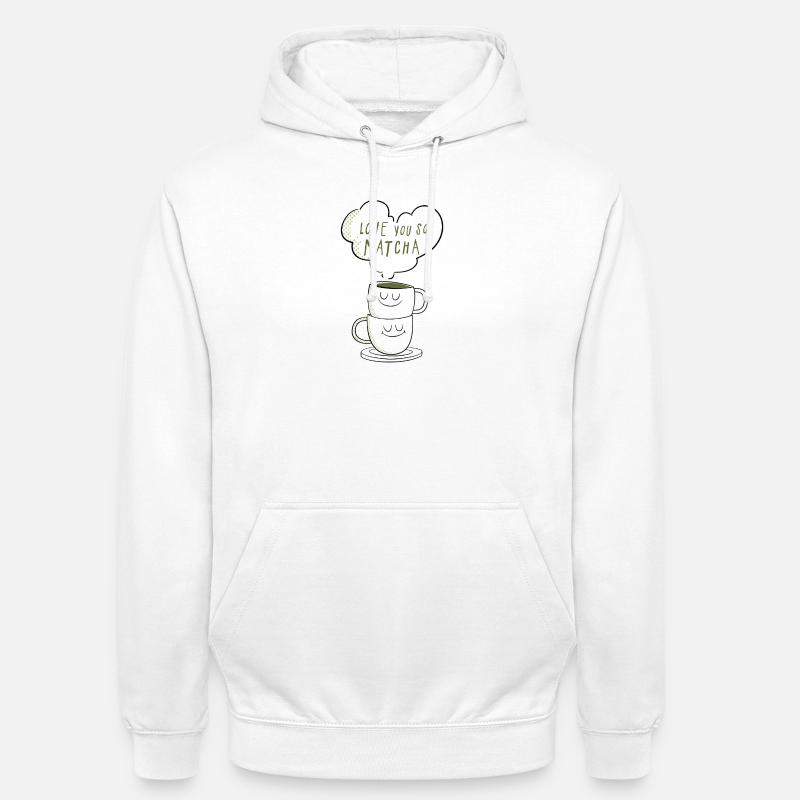 Ti amo così tanto matcha gioco di parole con il tè - Felpa con cappuccio unisex - bianco
