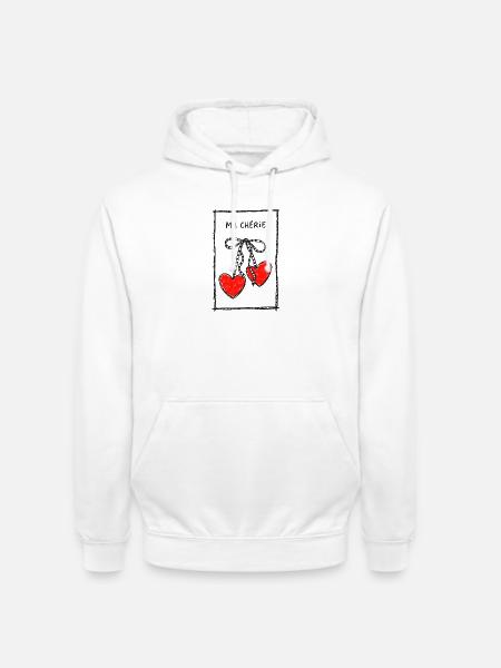Ma Chérie Herzenkette - Unisex Hoodie - Weiß