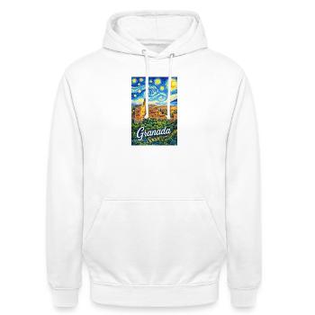 Grenade, Espagne - Sweat-shirt à capuche unisexe - blanc - Devant - AI Model Male 185 dark (185cm) & AI Model Female 172 dark (172cm)