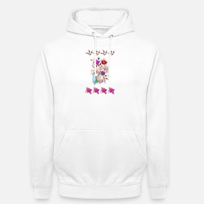 Fiori - Felpa con cappuccio unisex - bianco