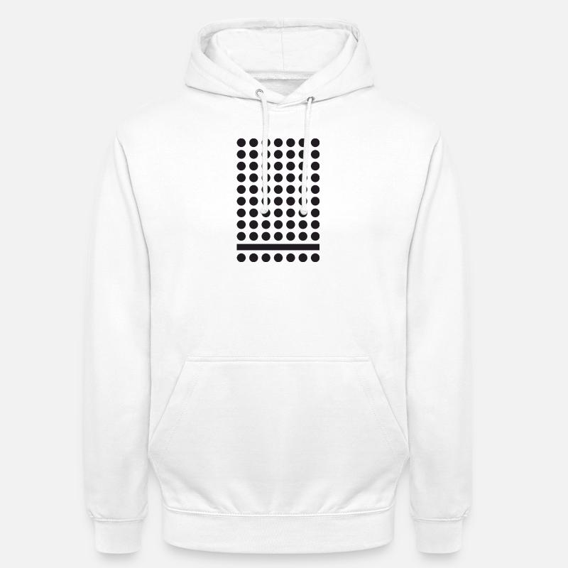 Monochrome Dot Grid Pattern - Unisex Hoodie - white
