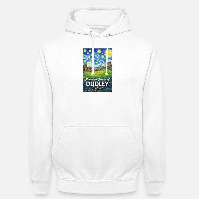 Dudley England Notte Stellata - Felpa con cappuccio unisex - bianco