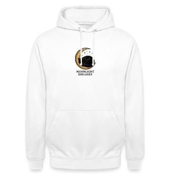 Mondlichtträumer - Unisex Hoodie - Weiß - Vorne - AI Model Male 185 dark (185cm) & AI Model Female 172 dark (172cm)