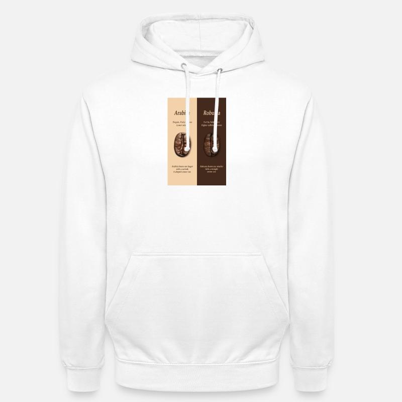 Arabica vs Robusta Coffee Guide Poster - Unisex Hoodie - Weiß