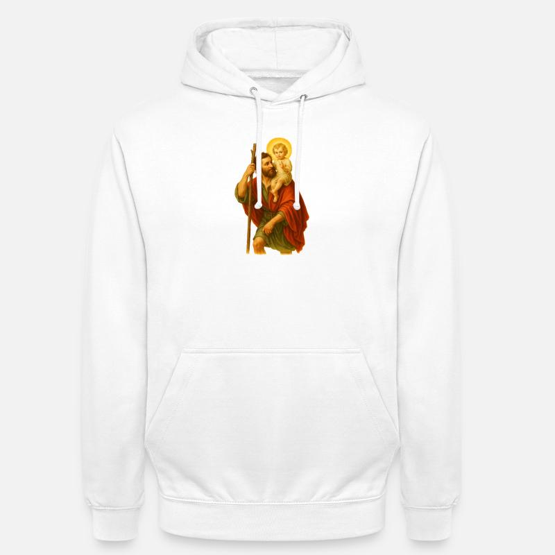 Saint Compagnon avec l’Enfant - Sweat-shirt à capuche unisexe - blanc