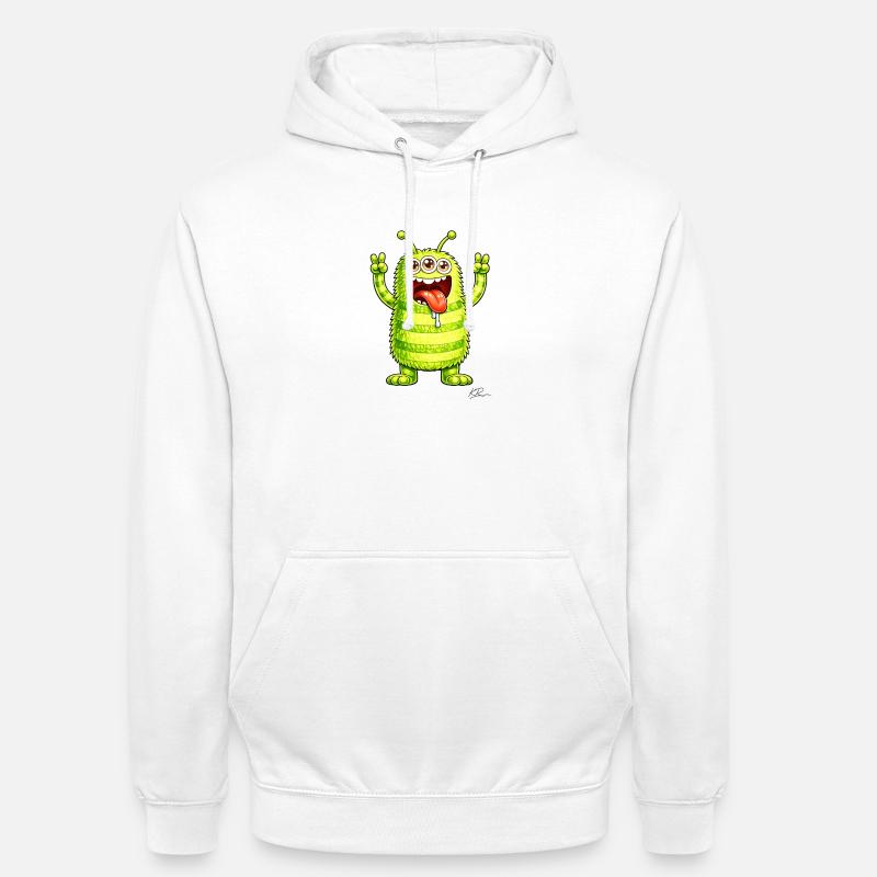 Monstre vert joyeux - Sweat-shirt à capuche unisexe - blanc