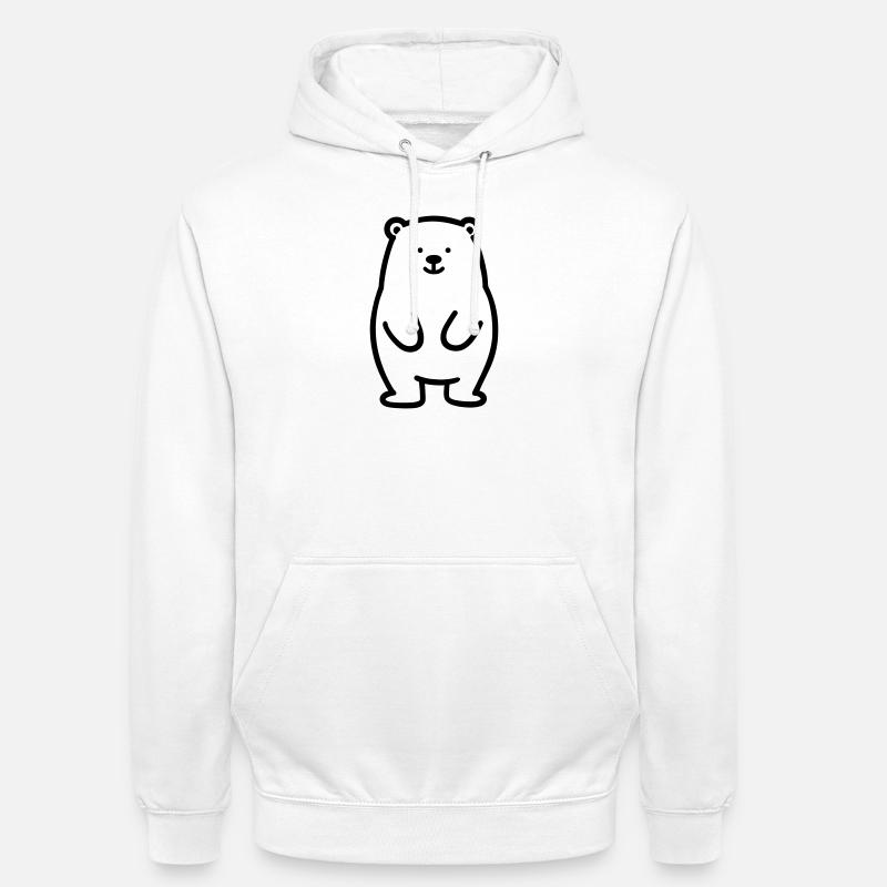 ourson - Sweat-shirt à capuche unisexe - blanc