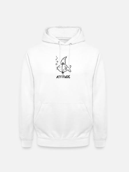 Unterwasserfisch – Humor und Einstellung - Unisex Hoodie - Weiß