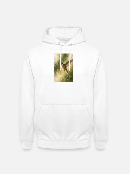 Kolibri im grünen Licht - Unisex Hoodie - Weiß