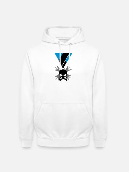 Skull skull and bones medal - Unisex Hoodie - white