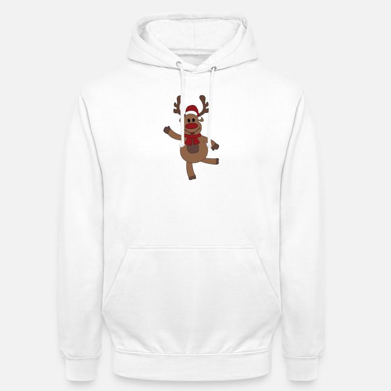 Noël amusant avec l’orignal - Sweat-shirt à capuche unisexe - blanc