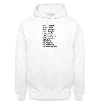 Human body - Sweat-shirt à capuche unisexe - blanc - Devant - AI Model Male 185 dark (185cm) & AI Model Female 172 dark (172cm)