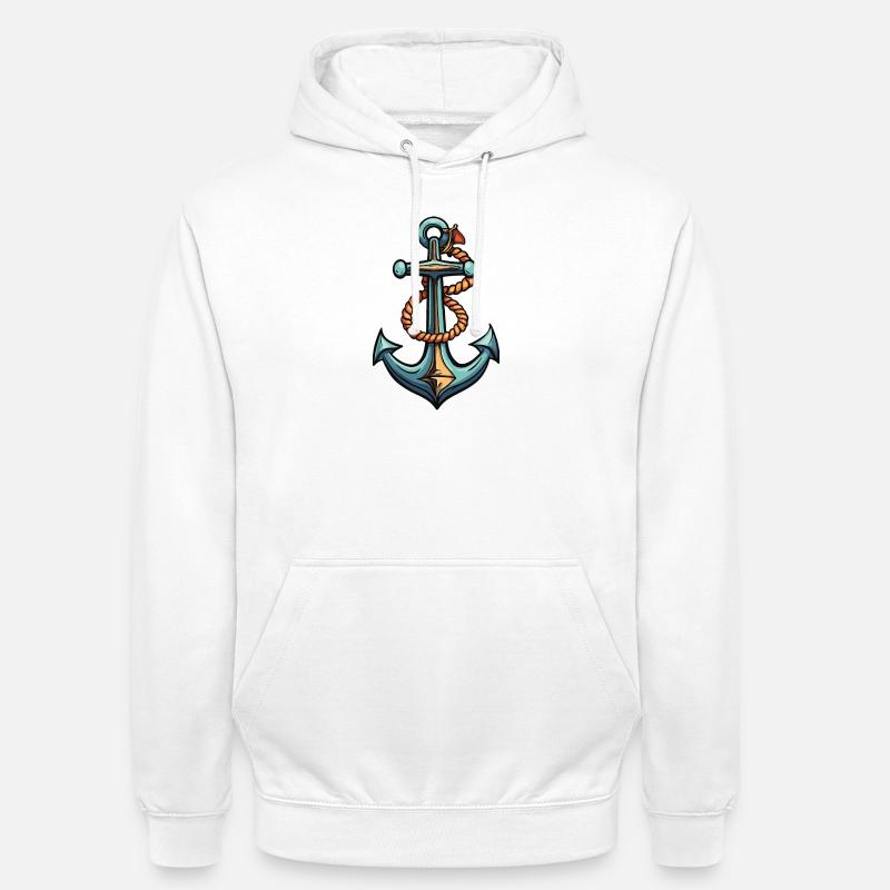 Conception de l’ancre - Sweat-shirt à capuche unisexe - blanc