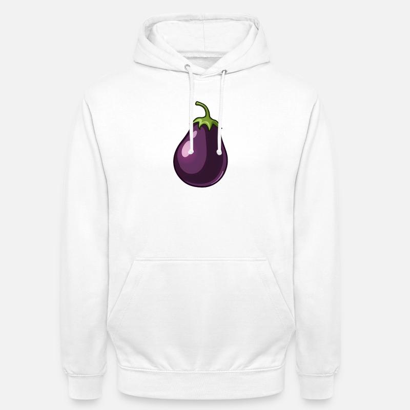 aubergine - Sweat-shirt à capuche unisexe - blanc