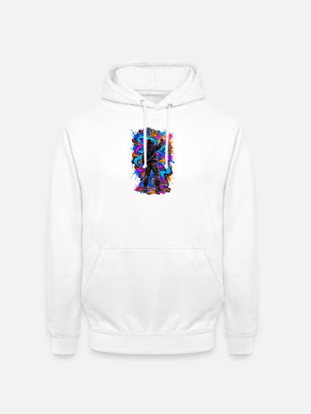 Graffiti-Künstler – Urbane Farbexplosion - Unisex Hoodie - Weiß