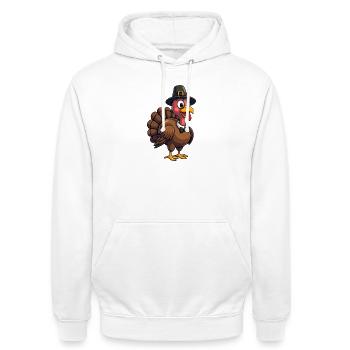 Thanksgiving Funny Thanksgiving Turkey - Unisex Hoodie - white - Front - AI Model Male 185 dark (185cm) & AI Model Female 172 dark (172cm)