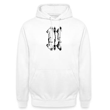 HoytConceptFX_Plans - Sweat-shirt à capuche unisexe - blanc - Devant - AI Model Male 185 dark (185cm) & AI Model Female 172 dark (172cm)